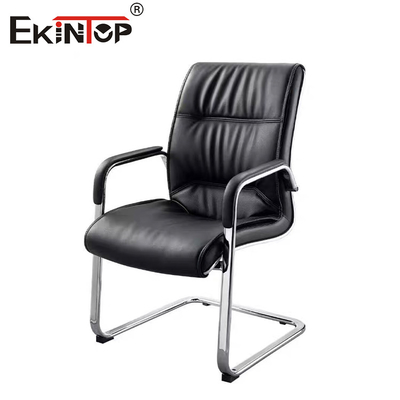 OEM 검은 가죽 사무실 의자 팔바닥과 금속 프레임 비즈니스 스타일