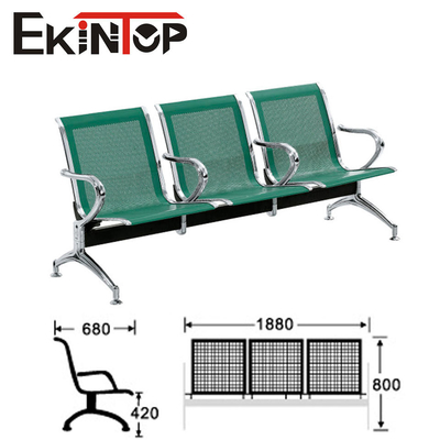 클리닉 공항 학교를 위한 녹색 스테인레스 강 3 인승 의자
