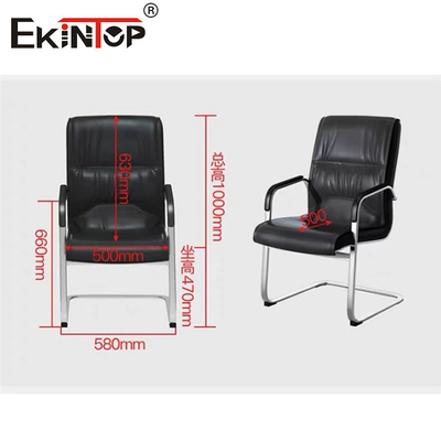 OEM 검은 가죽 사무실 의자 팔바닥과 금속 프레임 비즈니스 스타일