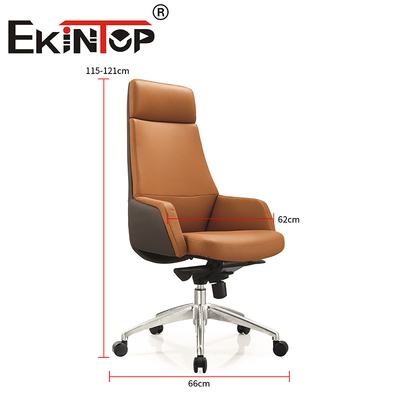 높은 등 PU 집행 Ergonomic PU 밸더 사무실 책상 및 의자 세트 채식 가죽 의자